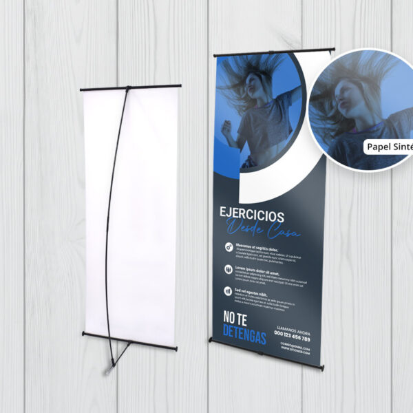 Pendón L Personalizado Papel Sintético 60x160 cm
