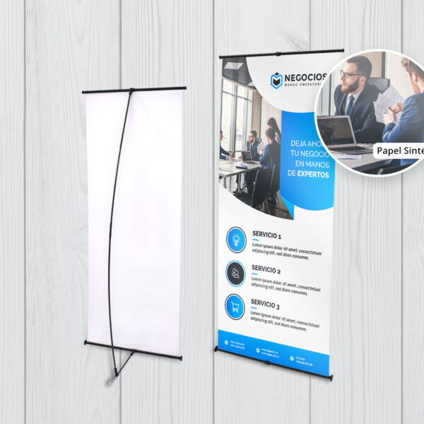 Pendón L Personalizado Papel Sintético 80x180 cm